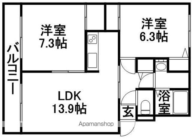 パークハイツI(2LDK/1階)の間取り写真