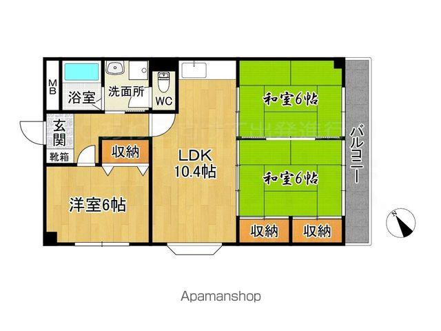 第5オリエンタル山繁(3LDK/4階)の間取り写真
