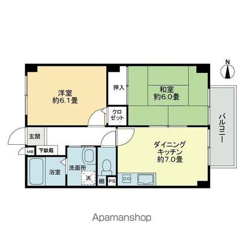 フォブールS&N(2DK/1階)の間取り写真