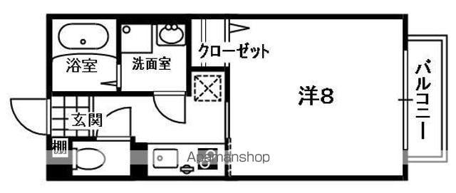 シャルマン10(1K/2階)の間取り写真
