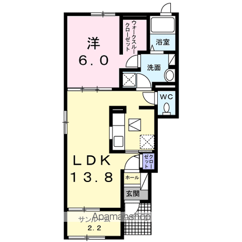 レオン Ⅰ(1LDK/1階)の間取り写真