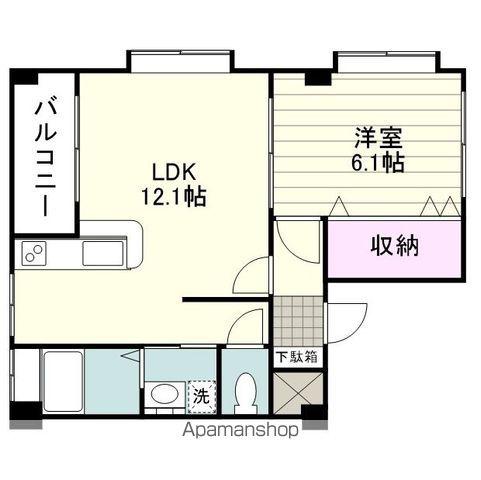 カリスト7(1LDK/3階)の間取り写真