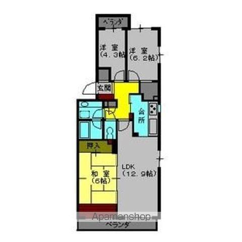 パークノヴァ亀の井(3LDK/2階)の間取り写真