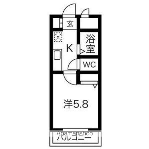 牧の里マンション(1K/2階)の間取り写真