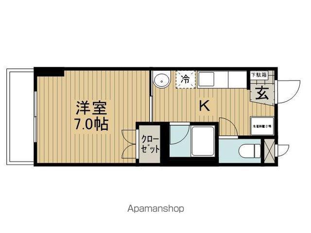 パステルローズ(1K/2階)の間取り写真