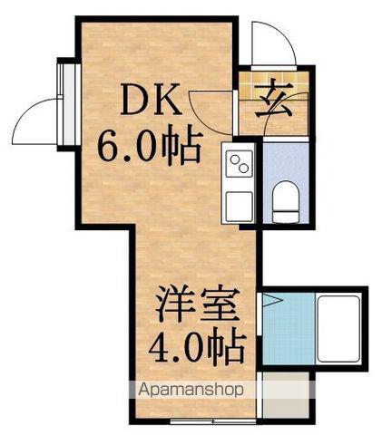 リバーサイド南(1DK/2階)の間取り写真