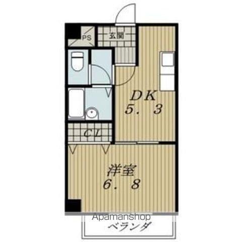 ファミール富士(1DK/3階)の間取り写真