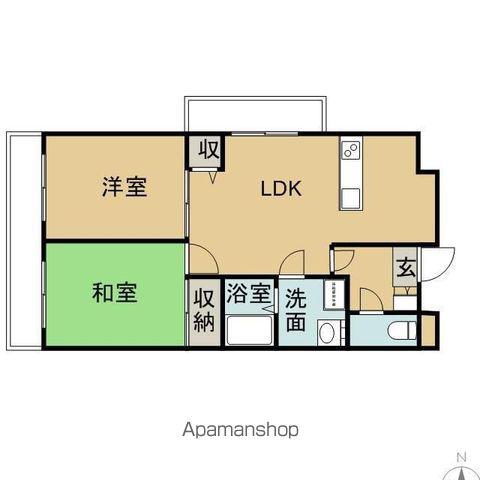 ラヴィナスアテンコート(2DK/8階)の間取り写真