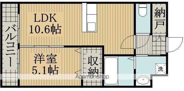 ザ クレスト上島(1LDK/2階)の間取り写真
