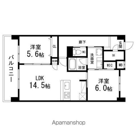ペアレス仙台泉中央(2LDK/5階)の間取り写真
