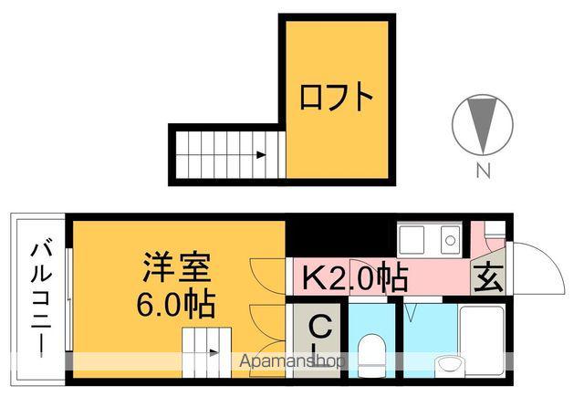 オクトスクエア(1K/2階)の間取り写真