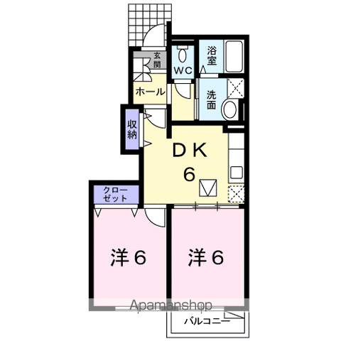 フローレンス2005(2DK/1階)の間取り写真
