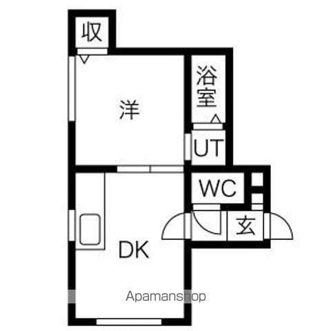 パールハイツⅠ(1DK/3階)の間取り写真