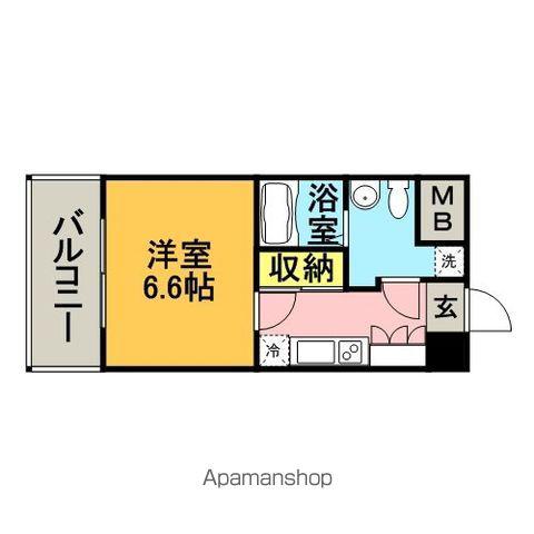 グランドサヴォイ(1K/6階)の間取り写真