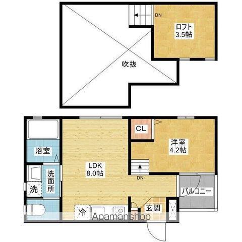 ヴィラ・フェリシアス大曽根(1LDK/1階)の間取り写真