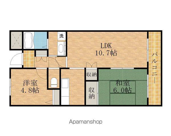 ドミール川崎(2LDK/1階)の間取り写真