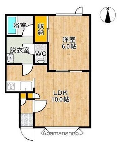 SOMAハイム(1LDK/2階)の間取り写真