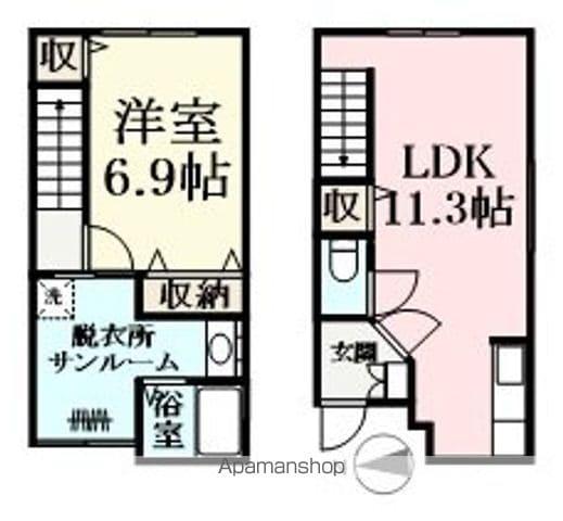 フォーウエルズ(1LDK/1階)の間取り写真