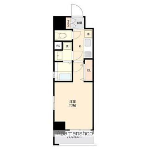 ワールドアイ名古屋城北(1K/11階)の間取り写真