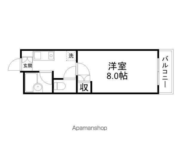 プロスパⅡ(1K/3階)の間取り写真