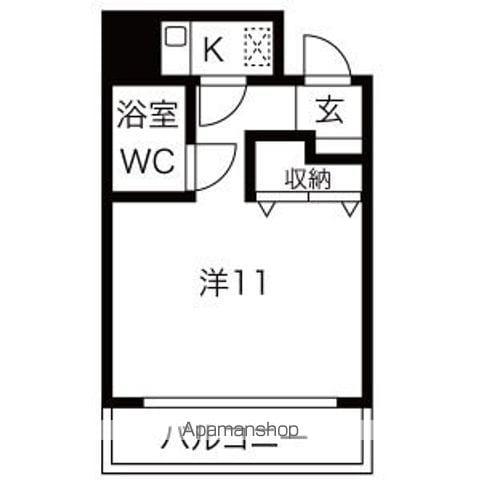 ラフィネ新栄(ワンルーム/地下階)の間取り写真
