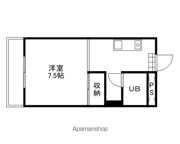 シャンティ東古松(ワンルーム/3階)の間取り写真