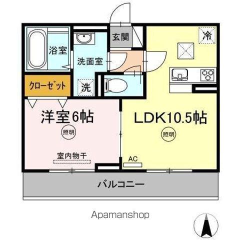 モンレーヴ(1LDK/1階)の間取り写真