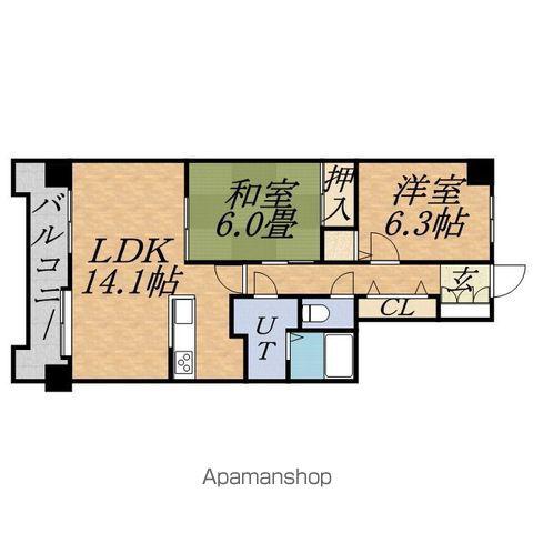 THE RESIDENCE PARK ODORIKOEN 旧ヒ(2LDK/9階)の間取り写真