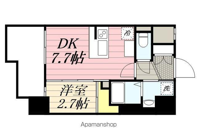 RESIDENCE花畑(1DK/7階)の間取り写真