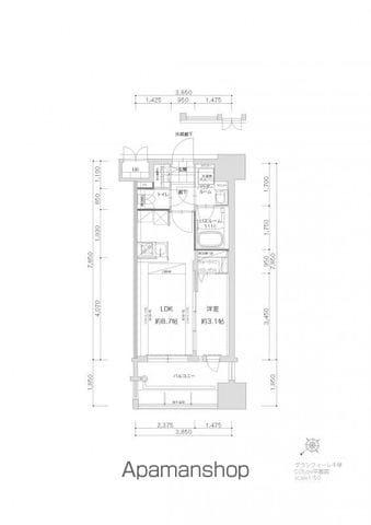 グランフォーレ千早マークスクエアウエストウイング(1LDK/7階)の間取り写真