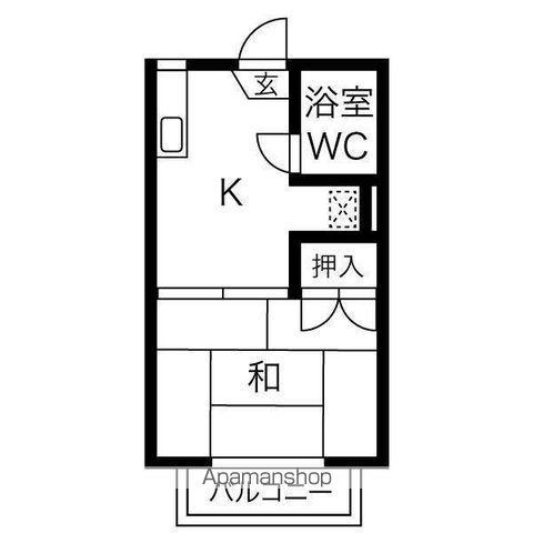 フォーヴル大幸(1K/2階)の間取り写真