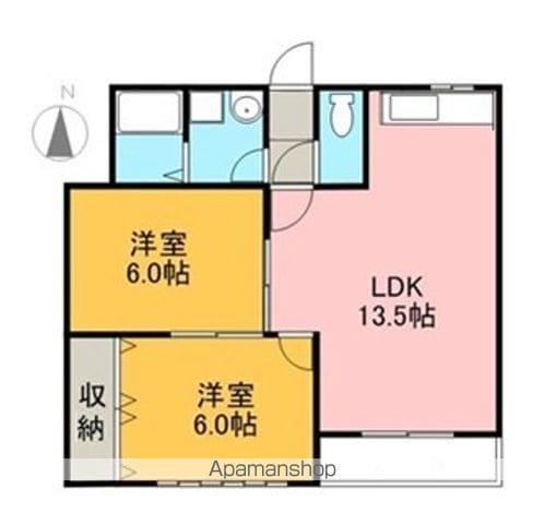 ハイツ元町(2LDK/7階)の間取り写真