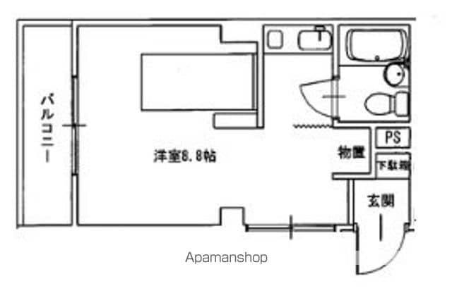 ヴィラフォーシーズン(ワンルーム/2階)の間取り写真