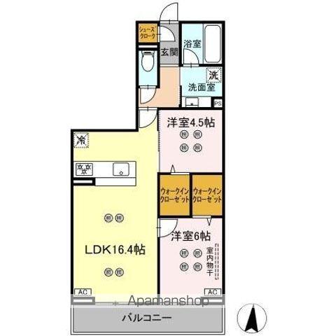 ローテ ベルク(2LDK/2階)の間取り写真