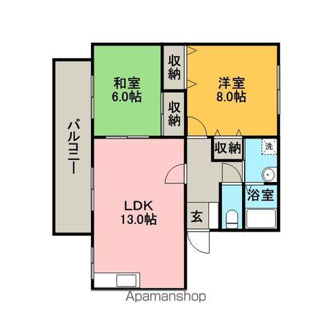 パークアベニュー(2LDK/1階)の間取り写真