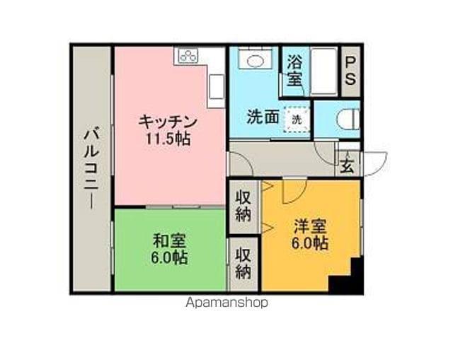 ライオンズマンション香椎駅東(2LDK/3階)の間取り写真