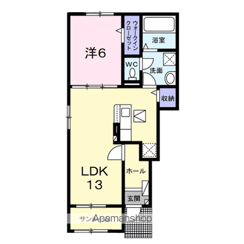 ラフレーズ Ⅰ(1LDK/1階)の間取り写真