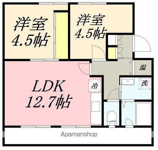 ユートピア川原2号棟(2LDK/2階)の間取り写真
