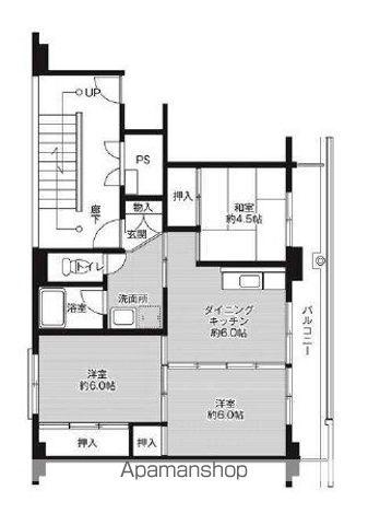 ビレッジハウス藤沢3号棟(3DK/3階)の間取り写真