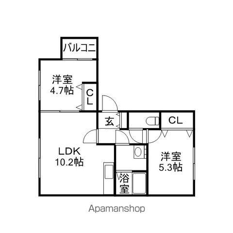 CASA RAVIN S4(2LDK/1階)の間取り写真