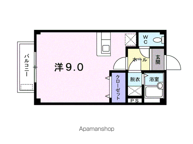 ハイツヒロセ(ワンルーム/2階)の間取り写真