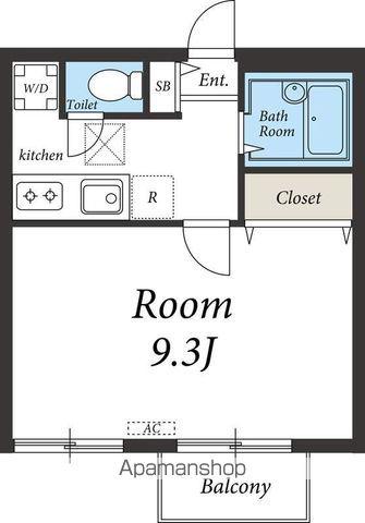 フローネ参宮橋(1K/1階)の間取り写真