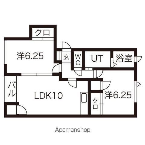 ストリームA棟(2LDK/1階)の間取り写真