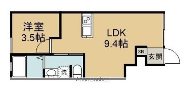 ライズ・フィルA(1LDK/1階)の間取り写真
