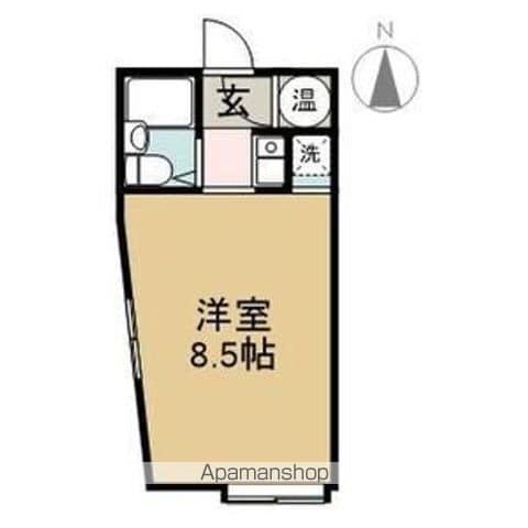 ハートインカヤバ(ワンルーム/2階)の間取り写真