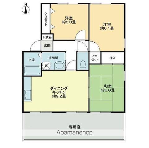 FO.トロワ木太A(3DK/1階)の間取り写真