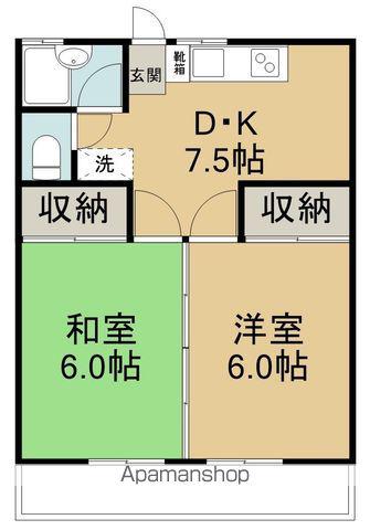 コーポすずらん(2DK/2階)の間取り写真
