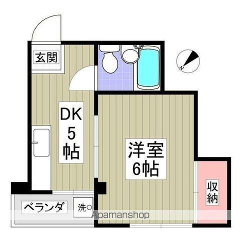 本駒込髙野ビル(1DK/2階)の間取り写真