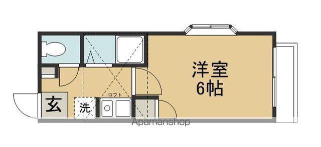 アップルハウス中山3(1K/2階)の間取り写真