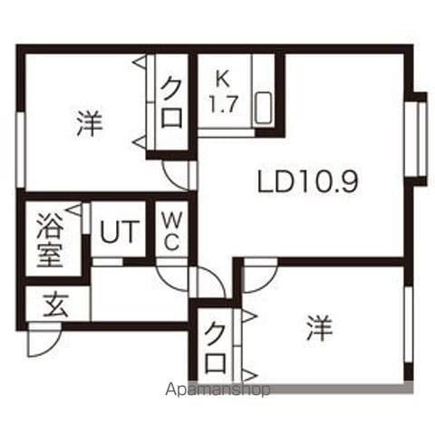 パレットコートK(2LDK/3階)の間取り写真